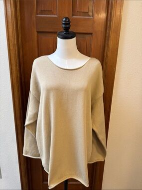 The Row Oversized Scoop Neck Sweater in Beige Size M/L